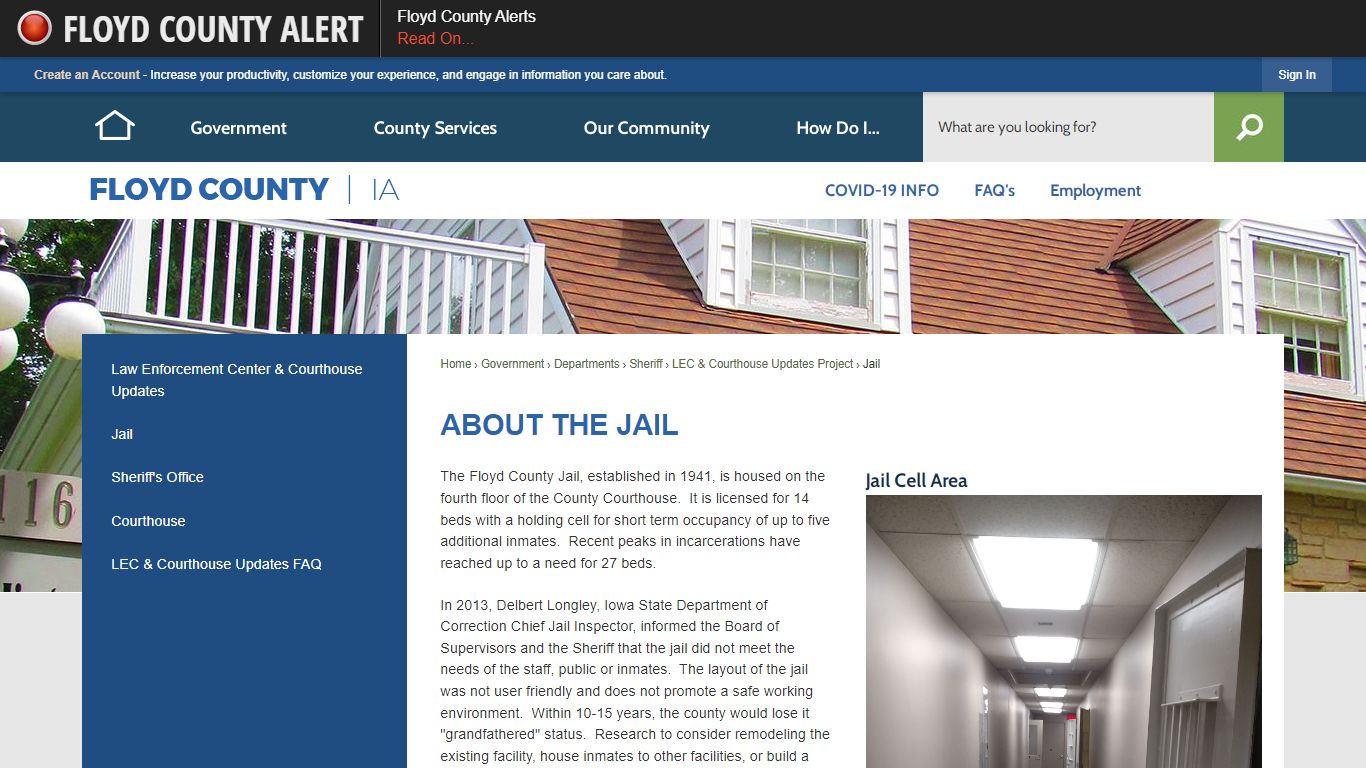 ABOUT THE JAIL | Floyd County, IA - Official Website